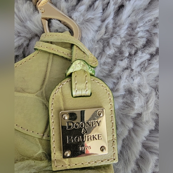 Dooney And Bourke Croc Embossed Leather Hobo Bag In Pistachio - Picture 7 of 14